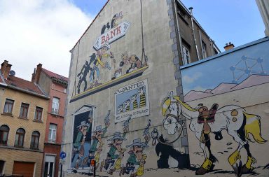 Brysselin keskustassa on lukuisia sarjakuva-aiheisia muraaleja.