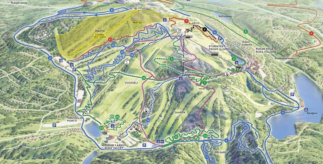 Ruka Bike Park -kartta